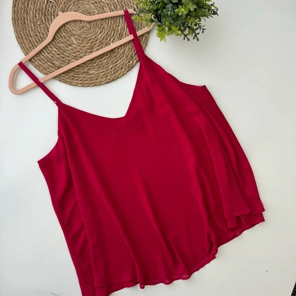 Torrid Sophie Sunwashed Raspberry Chiffon Double Layer Cami Size 3 - Picture 5 of 11